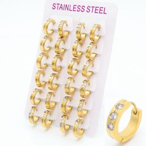 Stainless Steel Stone&Crystal Earring - KE106025-XY