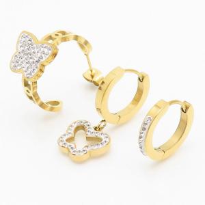 Stainless Steel Stone&Crystal Earring - KE106036-HM