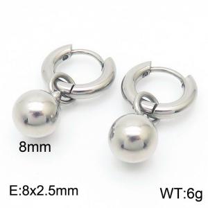 Silver Shell Pearl Silver Color  Earrings For Women Stainless Steel - KE108011-Z