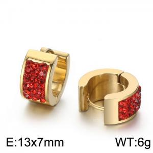 Titanium steel earrings with drill stainless steel personalized earrings - KE108260-TGD