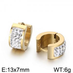 Titanium steel earrings with drill stainless steel personalized earrings - KE108261-TGD
