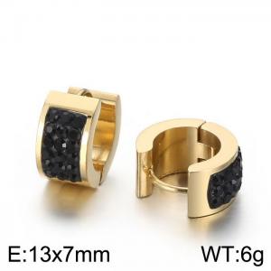 Titanium steel earrings with drill stainless steel personalized earrings - KE108264-TGD