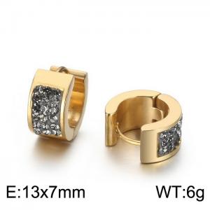 Titanium steel earrings with drill stainless steel personalized earrings - KE108266-TGD