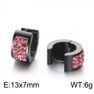 Titanium steel earrings with drill stainless steel personalized earrings - KE108267-TGD