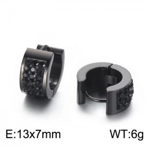 Titanium steel earrings with drill stainless steel personalized earrings - KE108268-TGD
