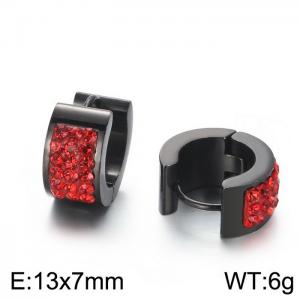 Titanium steel earrings with drill stainless steel personalized earrings - KE108270-TGD