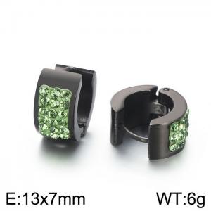 Titanium steel earrings with drill stainless steel personalized earrings - KE108271-TGD