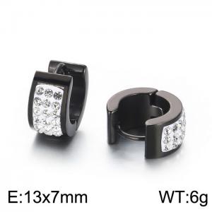 Titanium steel earrings with drill stainless steel personalized earrings - KE108273-TGD