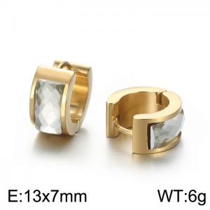 Titanium steel earrings with drill stainless steel personalized earrings - KE108285-TGD