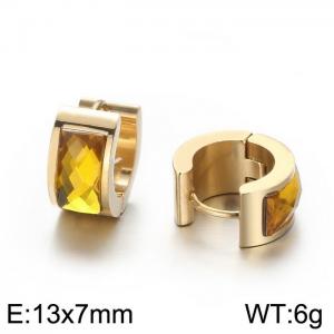 Titanium steel earrings with drill stainless steel personalized earrings - KE108286-TGD