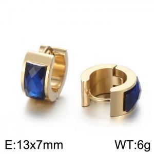 Titanium steel earrings with drill stainless steel personalized earrings - KE108287-TGD