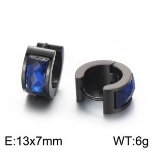 Titanium steel earrings with drill stainless steel personalized earrings - KE108290-TGD