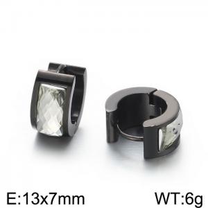 Titanium steel earrings with drill stainless steel personalized earrings - KE108295-TGD