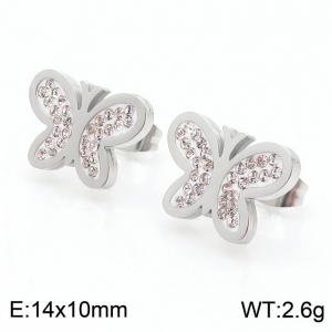 Popular stainless steel butterfly earrings - KE109004-KFC