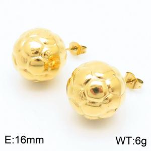 Football Basketball Stud Earring Women Stainless Steel Gold Color - KE109067-KFC