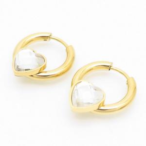 Stainless Steel Stone&Crystal Earring - KE109098-HM