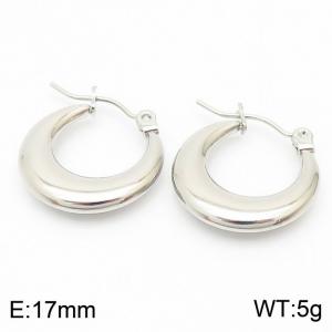 French style stainless steel crescent shaped circular titanium steel earrings - KE109340-LO