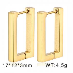 European and American fashion stainless steel simple rectangular women's charm gold earrings - KE109801-WGMW