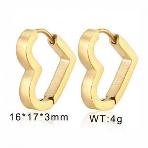European and American fashion stainless steel simple heart-shaped women's charm gold earrings - KE109802-WGMW
