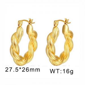 European and American fashion stainless steel knotted women's charm silver earrings - KE109827-WGMW