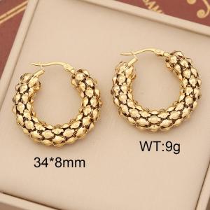 European and American fashion stainless steel special shaped women's jewelry gold earrings - KE109913-WGYB