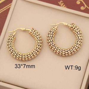 European and American fashion stainless steel special shaped women's jewelry gold earrings - KE109916-WGYB