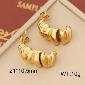 European and American fashion geometric personalized pleated irregular jewelry gold earrings - KE109919-WGYB