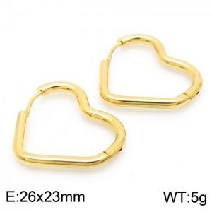 26x23 Sweet Heart Charm Earring Women Stainless Steel 304 Gold Color - KE110219-TSC