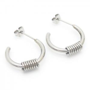 Simple Stud Earring Women Stainless Steel 304 Silver Color - KE110235-YX