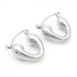 V Big Drop Earring Women Stainless Steel Shiny Silver Color - KE110247-YX