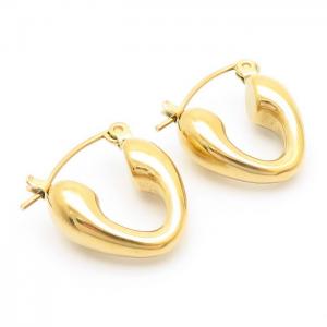 V Big Drop Earring Women Stainless Steel Shiny Gold Color - KE110248-YX