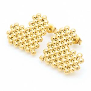 Unque Heart Charm Stud Earring Women Stainless Steel 304 Gold Color - KE110284-LM