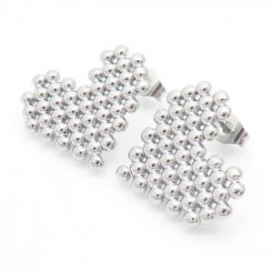 Unque Heart Charm Stud Earring Women Stainless Steel 304 Silver Color - KE110285-LM