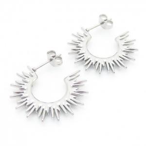 Letter C Stud Earring Women Stainless Steel 304 Silver Color - KE110298-LM