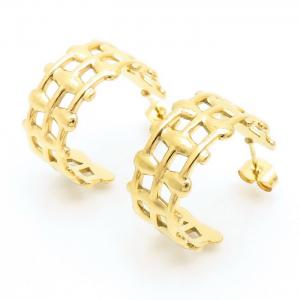 Barrier C Stud Earring Women Stainless Steel 304 Gold Color - KE110307-LM