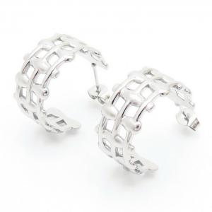 Barrier C Stud Earring Women Stainless Steel 304 Silver Color - KE110308-LM