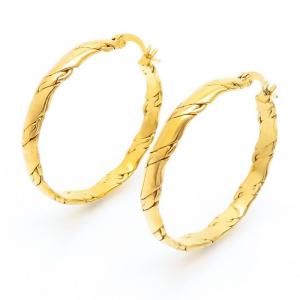 Round Hoop Earring Women Stainless Steel 304 Gold Color - KE110315-LM