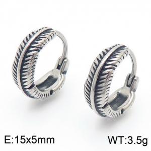 INS Hot Fashion Stainless Steel Feather Vintage Punk Style Men's Ring Men's Ring Ornament - KE110322-WGLN