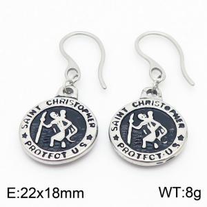 Vintage style English Letter Stainless Steel Neutral Earrings - KE110478-TOT