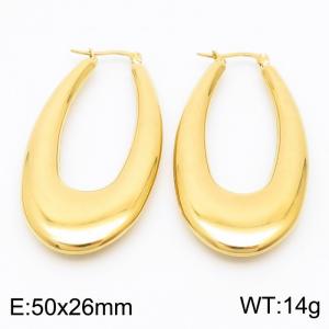 Women Gold-Plated Stainless Steel Water Drop Shape Earrings - KE110522-KFC