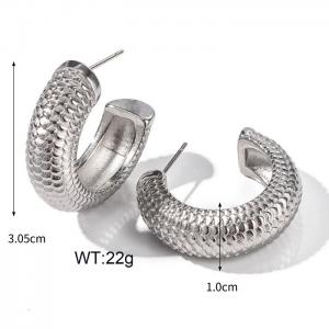 French style half circle stainless steel women's earrings - KE110541-WGJD