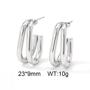 Cold wind earrings double U studs simple temperament titanium steel  high-grade sense studs earrings wholesale - KE110563-WGTH