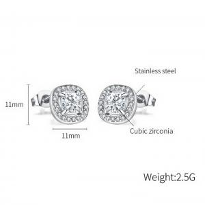 Small and versatile zircon titanium steel geometric earrings - KE111049-WGTY