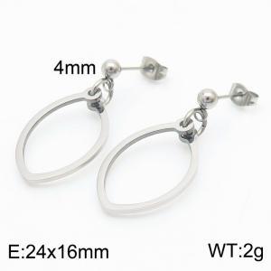 Geometric Earrings Stainless Steel Hollow Leaf Long Drop Earrings Fine Jewelry - KE111215-ZC