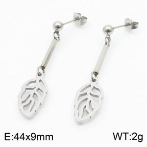 Wholesale Leaf Earrings Fashion Stainless Steel Long Earrings Women's Jewelry - KE111223-ZC