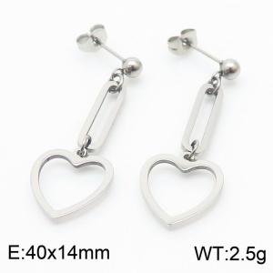 Wholesale Hollow Heart Earrings Fashion Stainless Steel Long Earrings Women's Jewelry - KE111225-ZC