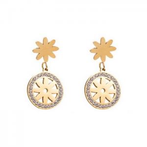 Stainless Steel Stone&Crystal Earring - KE111496-WGHH