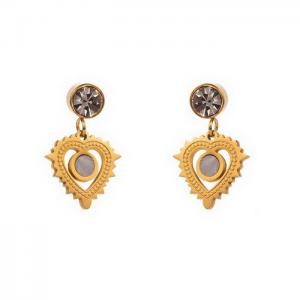 Stainless Steel Stone&Crystal Earring - KE111498-WGHH