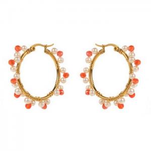 Stainless Steel Stone&Crystal Earring - KE111509-WGHH