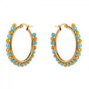 Stainless Steel Stone&Crystal Earring - KE111510-WGHH